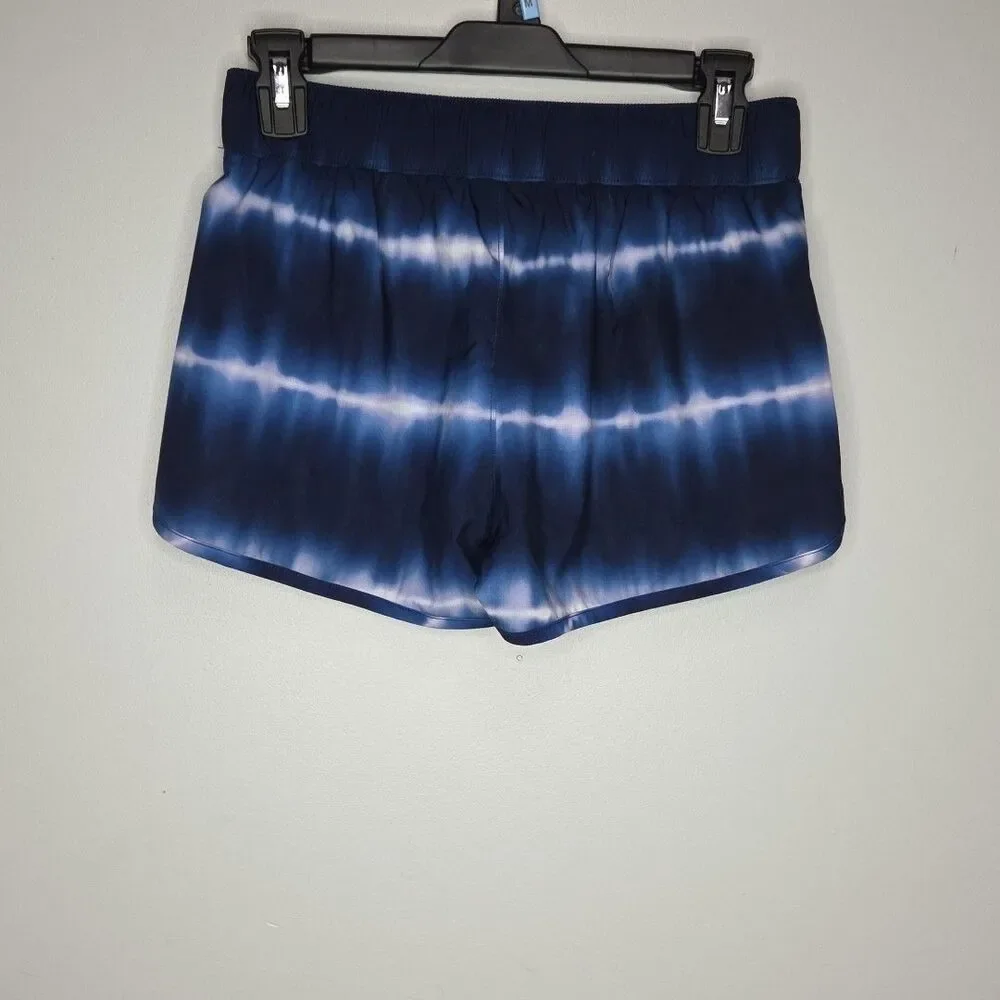 Athleta Women's XS Blue Tie Dye Active Shorts with Zipper Pockets Stretch EUC
